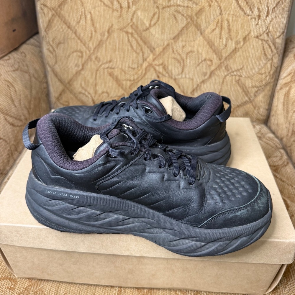HOKA Bondi SR Black 1129351 BBLC Womens 8 Wide Walking Shoes - Picture 2 of 12
